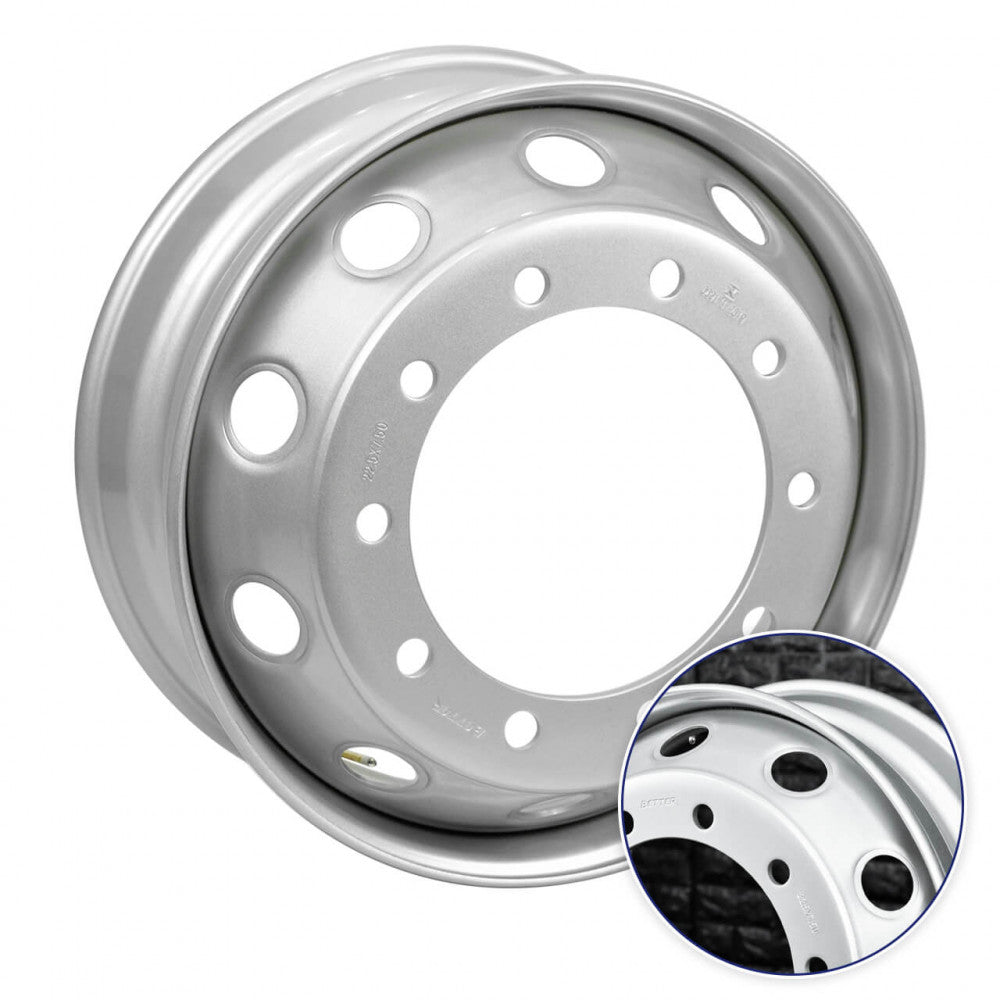 Roda de Ferro (Aço) Caminhão Aro 22,5 x 7,50 10 furos Pneu 275 - Old Trucker